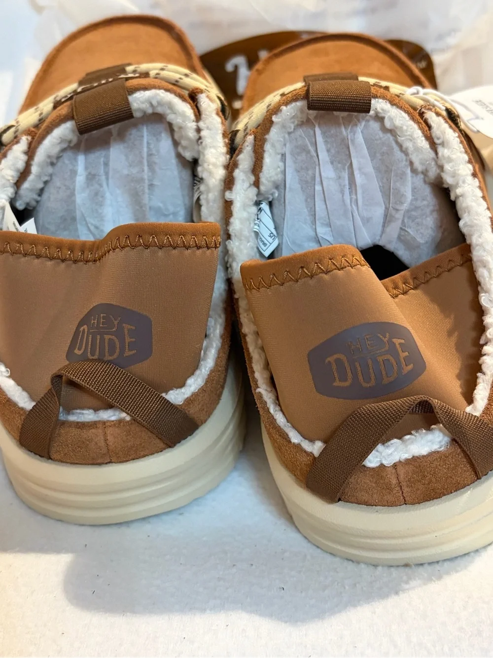 Hey Dude Men’s Tan Suede Slip-On Loafers